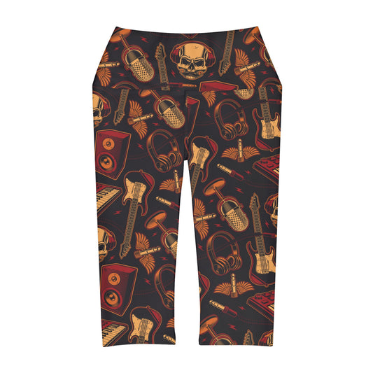 Rock Band Yoga Capri Leggings