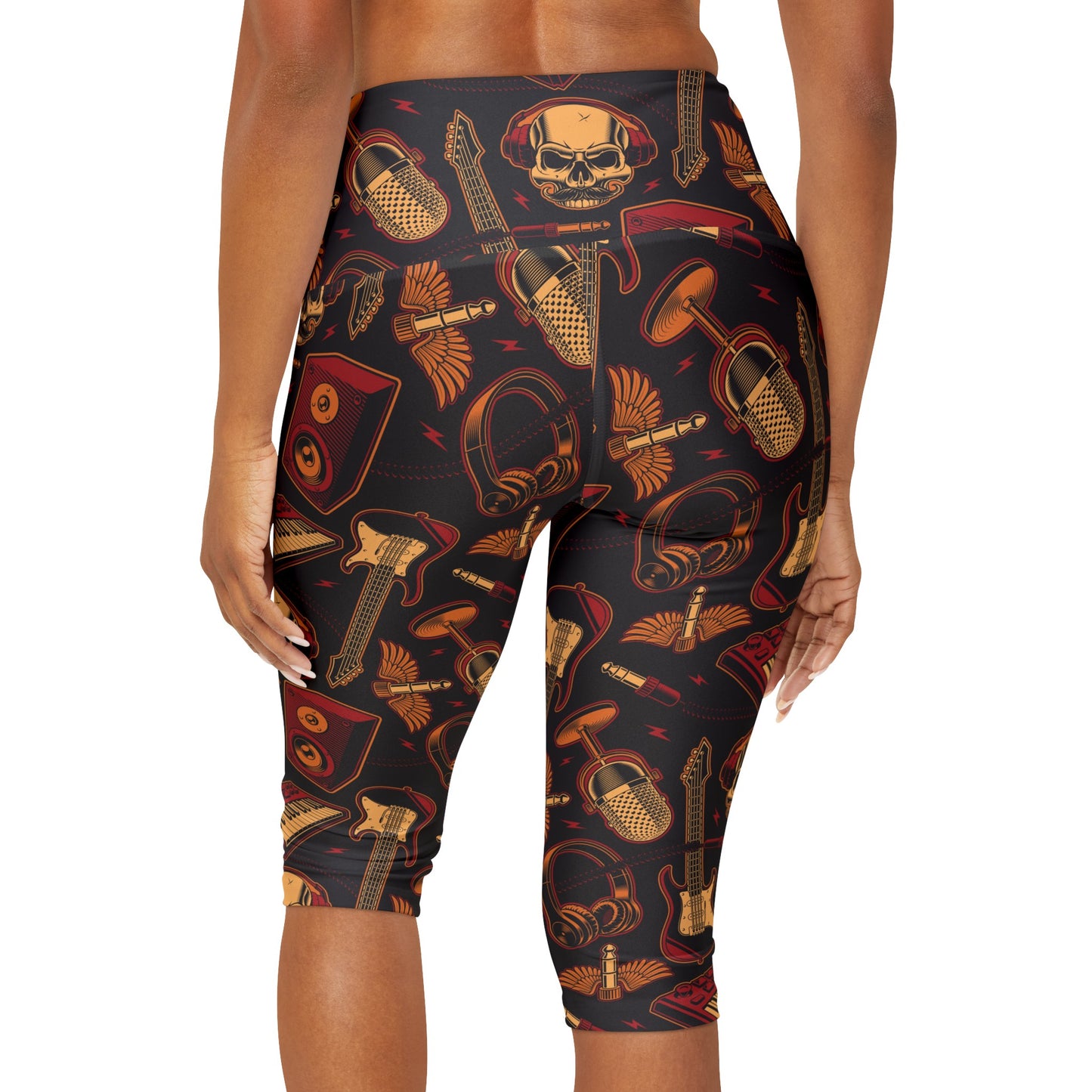 Rock Band Yoga Capri Leggings