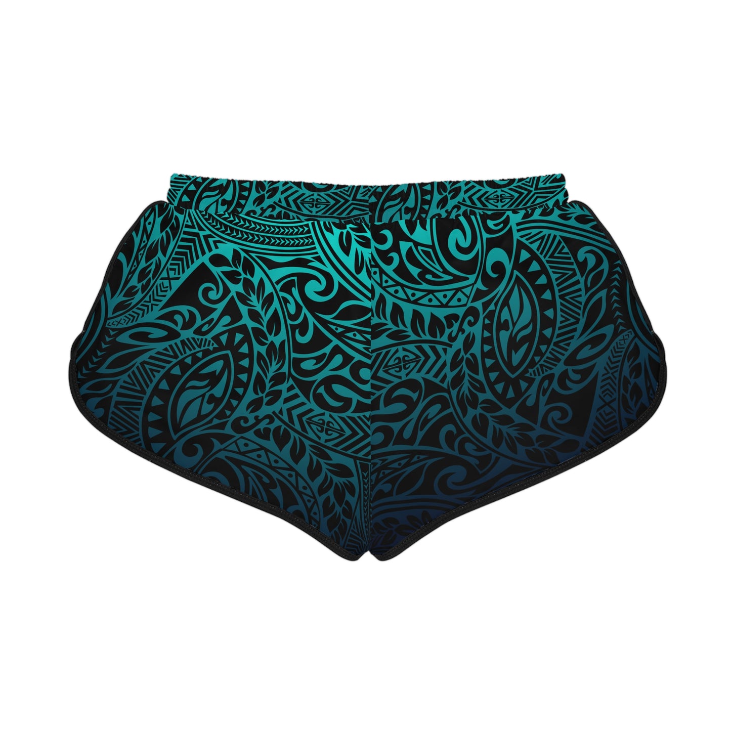 Teal Navy Polynesian Relaxed Shorts