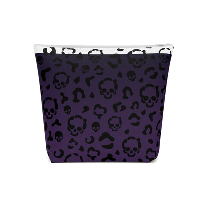 Cheetah Skulls in Purple Cotton Cosmetic Bag