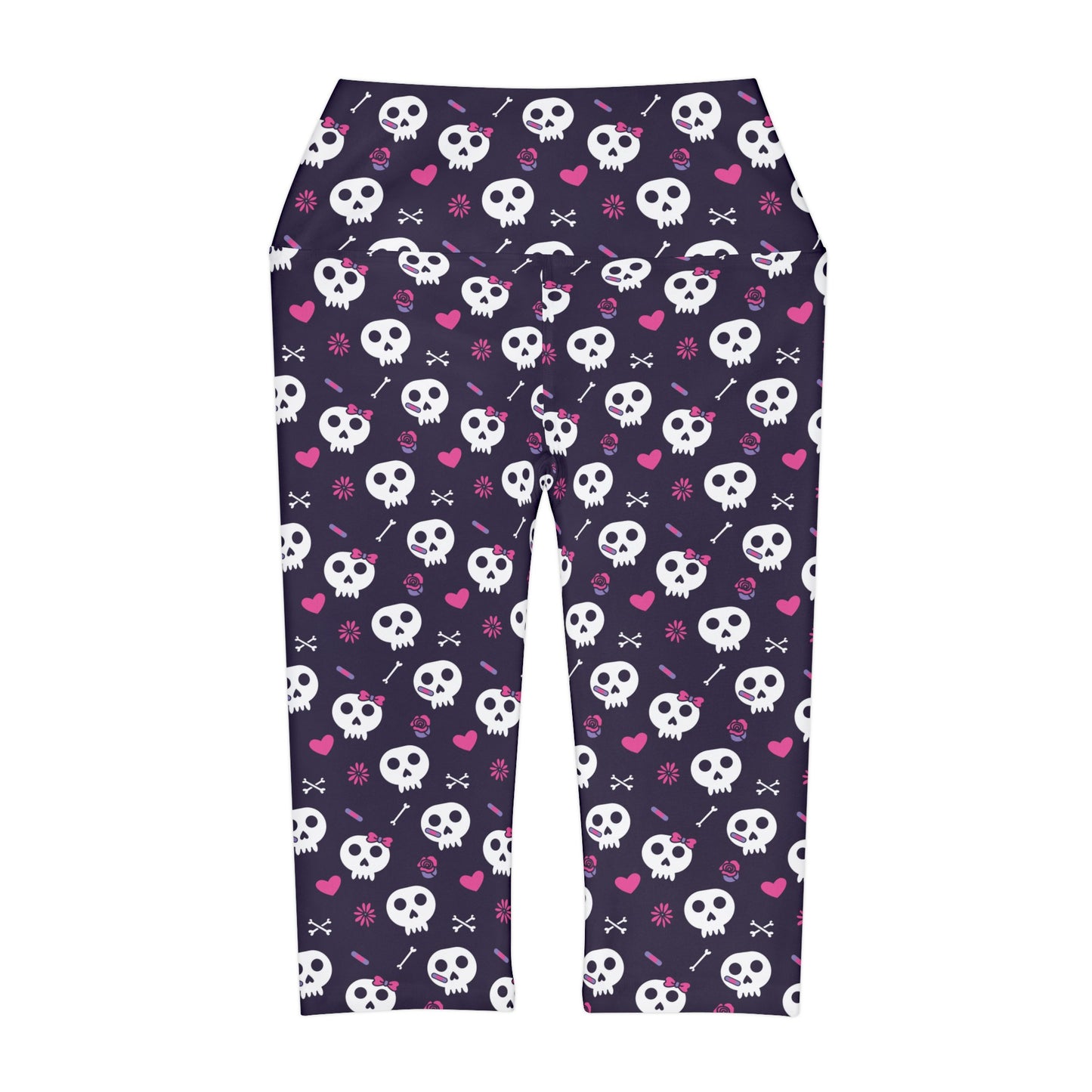 Purple Skull Yoga Capri Leggings