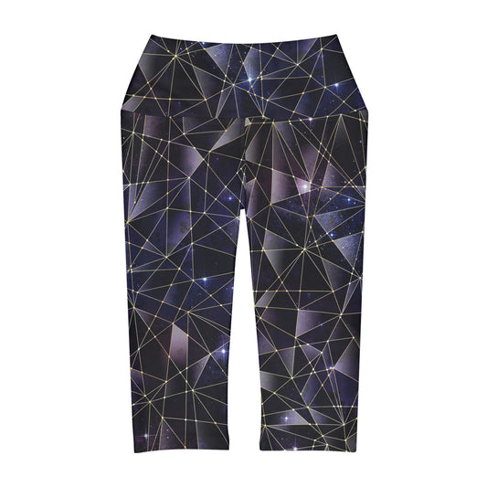 Midnight Crystal Yoga Capri Leggings