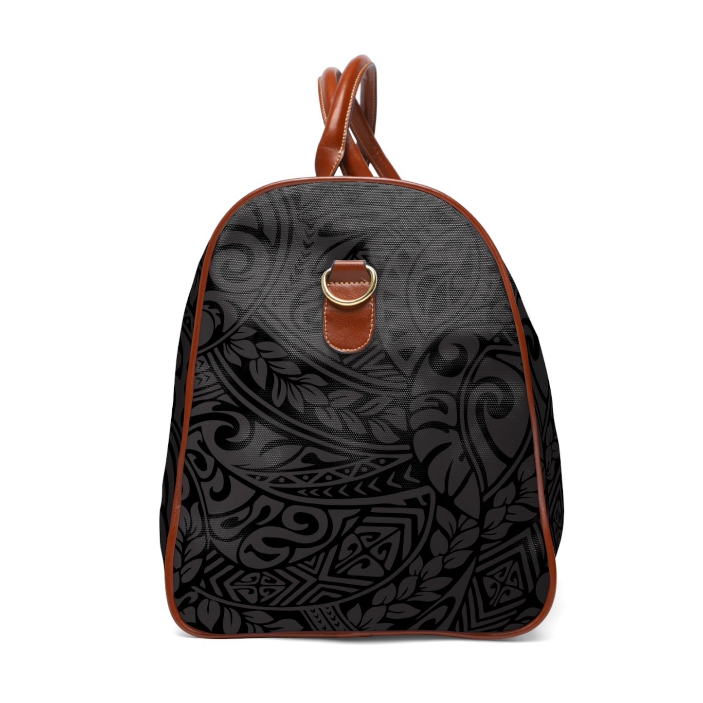 Polynesian Tribal in Black & Grey Waterproof Travel Bag