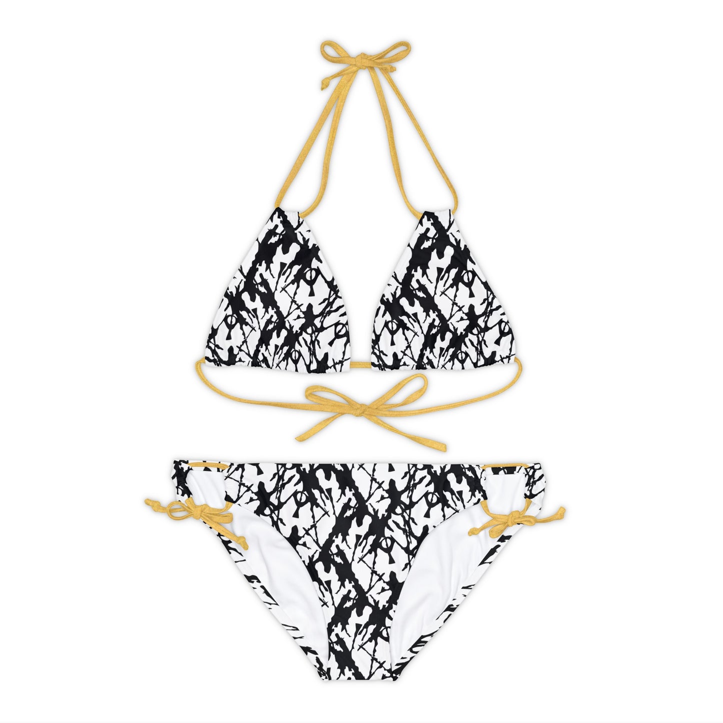 Ink Splatter Strappy Bikini Set