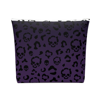 Cheetah Skulls in Purple Cotton Cosmetic Bag