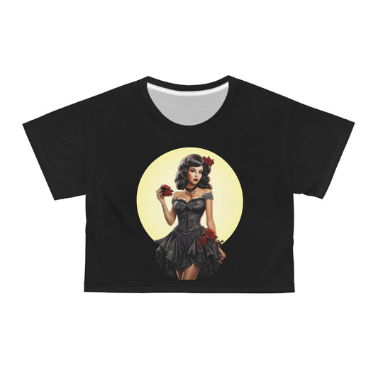 Raven Halloween Bombshell 2 Crop Tee