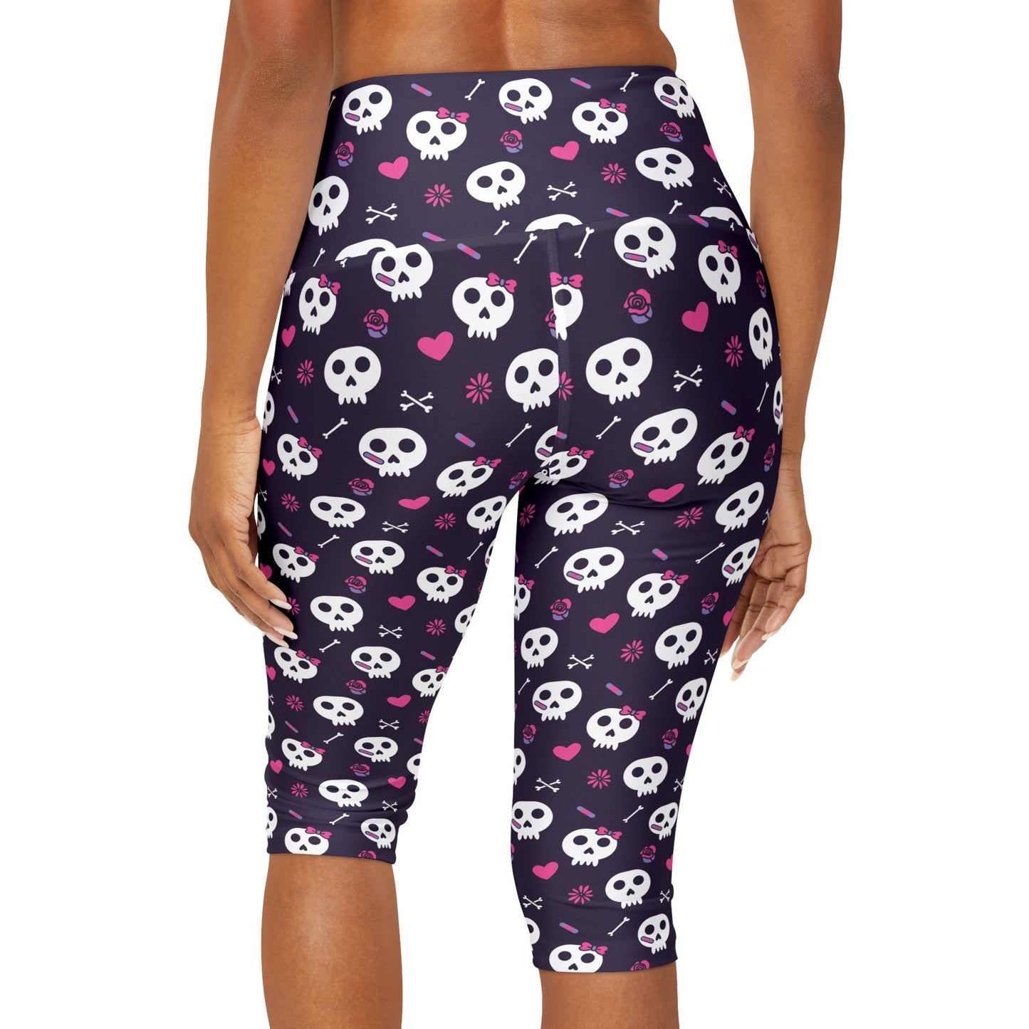 Purple Skull Yoga Capri Leggings