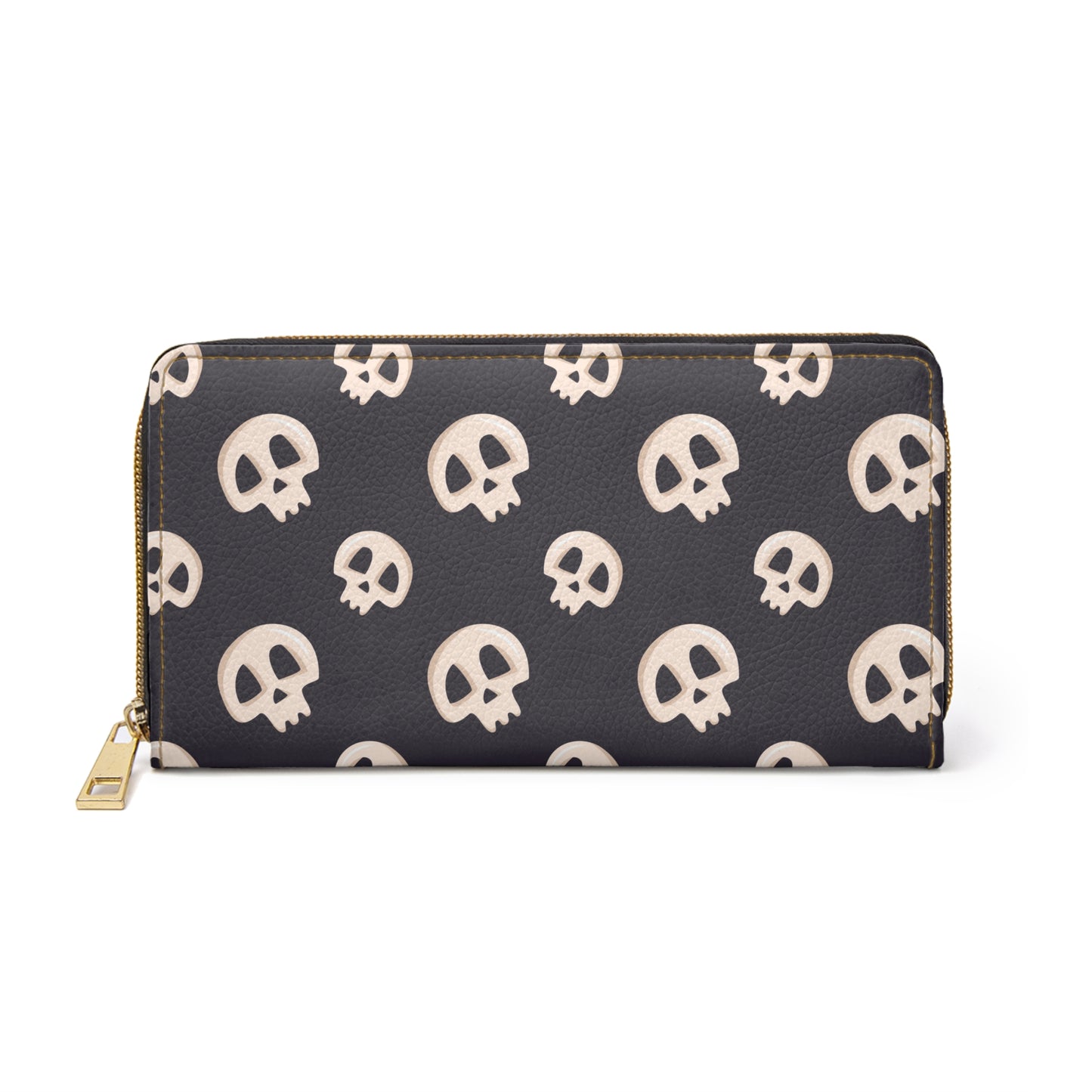 Black Skull Zipper Wallet