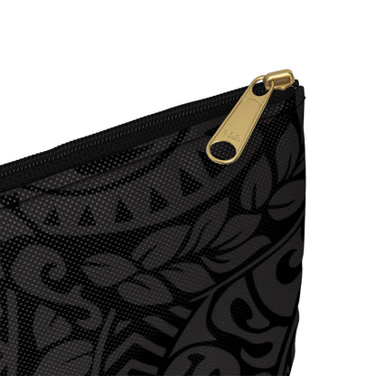 Polynesian Tribal in Black & Grey Accessory Pouch