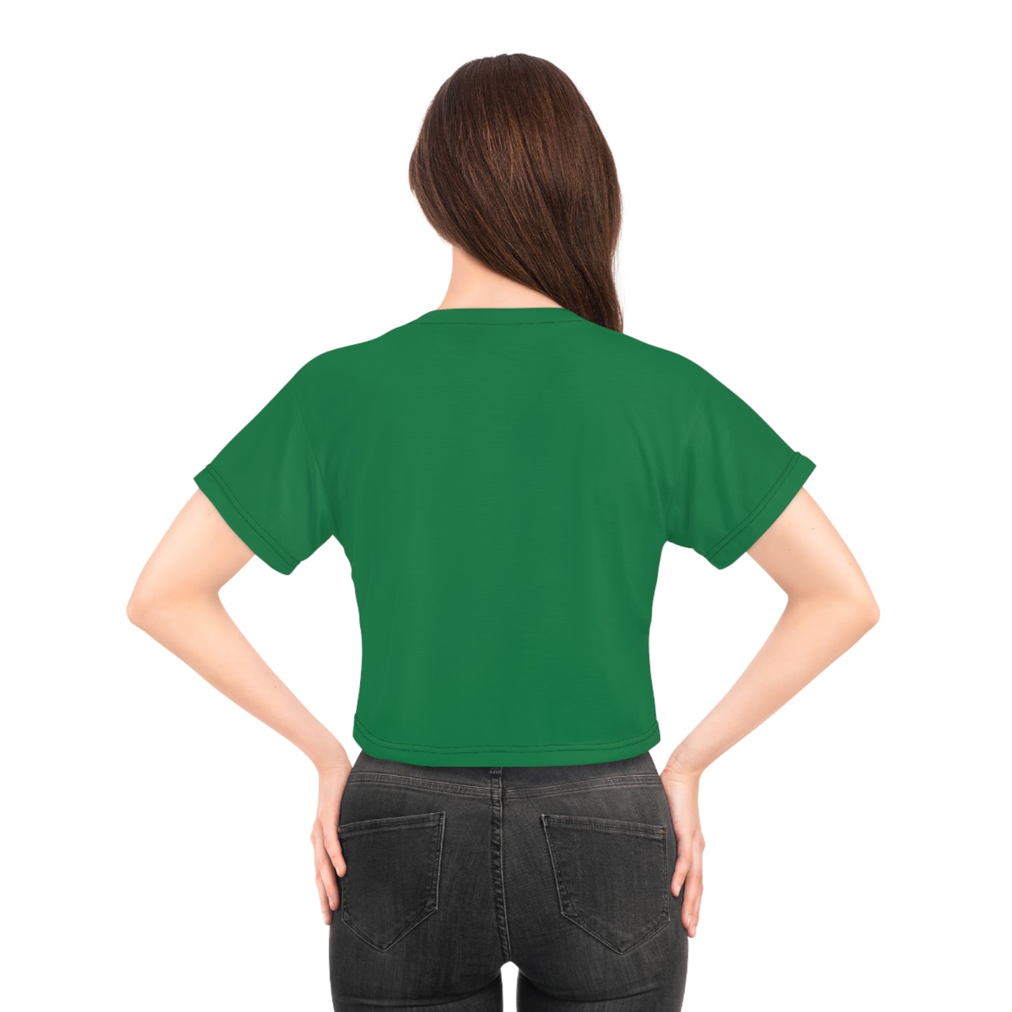 If only sarcasm burned calories in light dark green Crop Tee