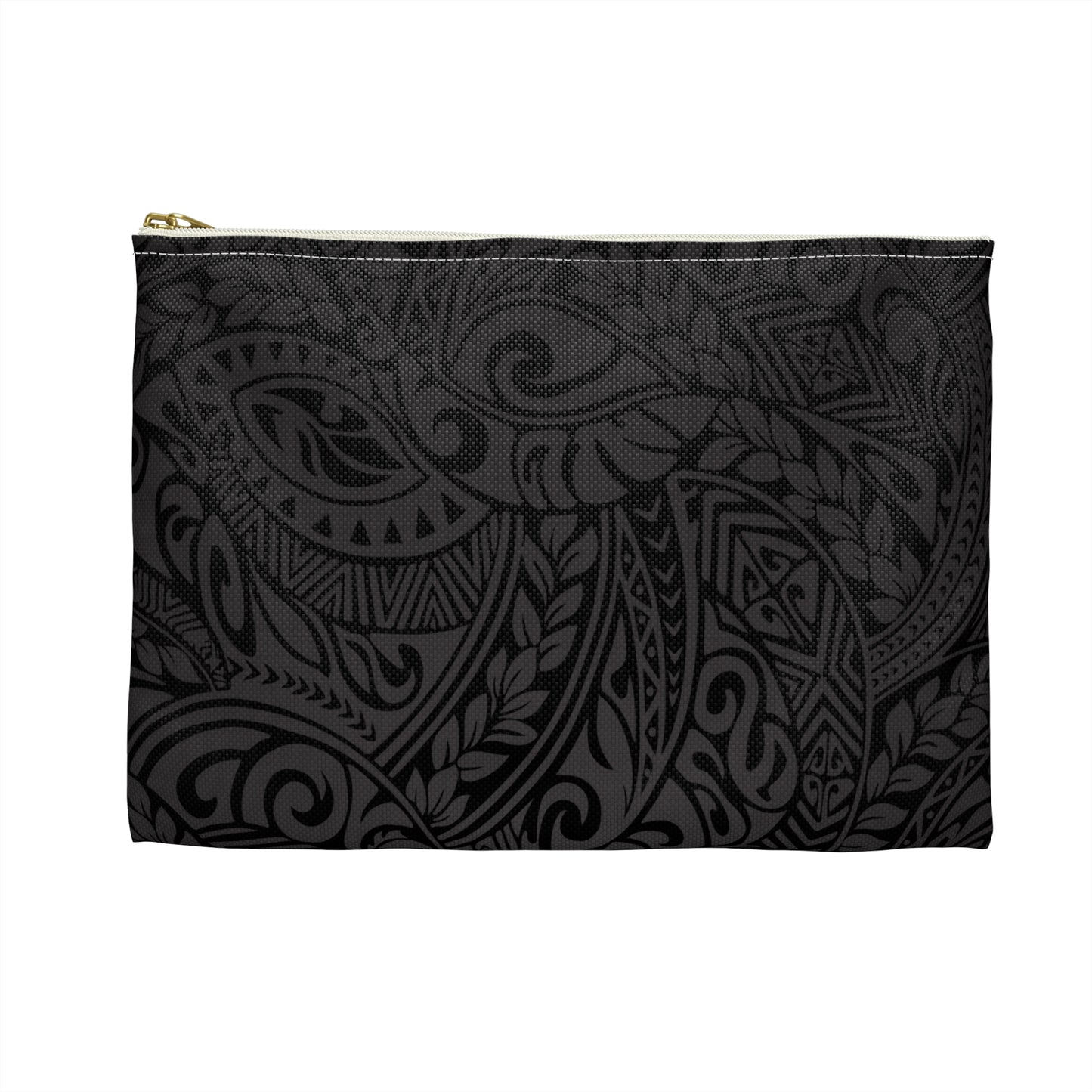 Polynesian Tribal in Black & Grey Accessory Pouch