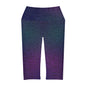 Polynesian Tribal in Jewel Tones Yoga Capri Leggings