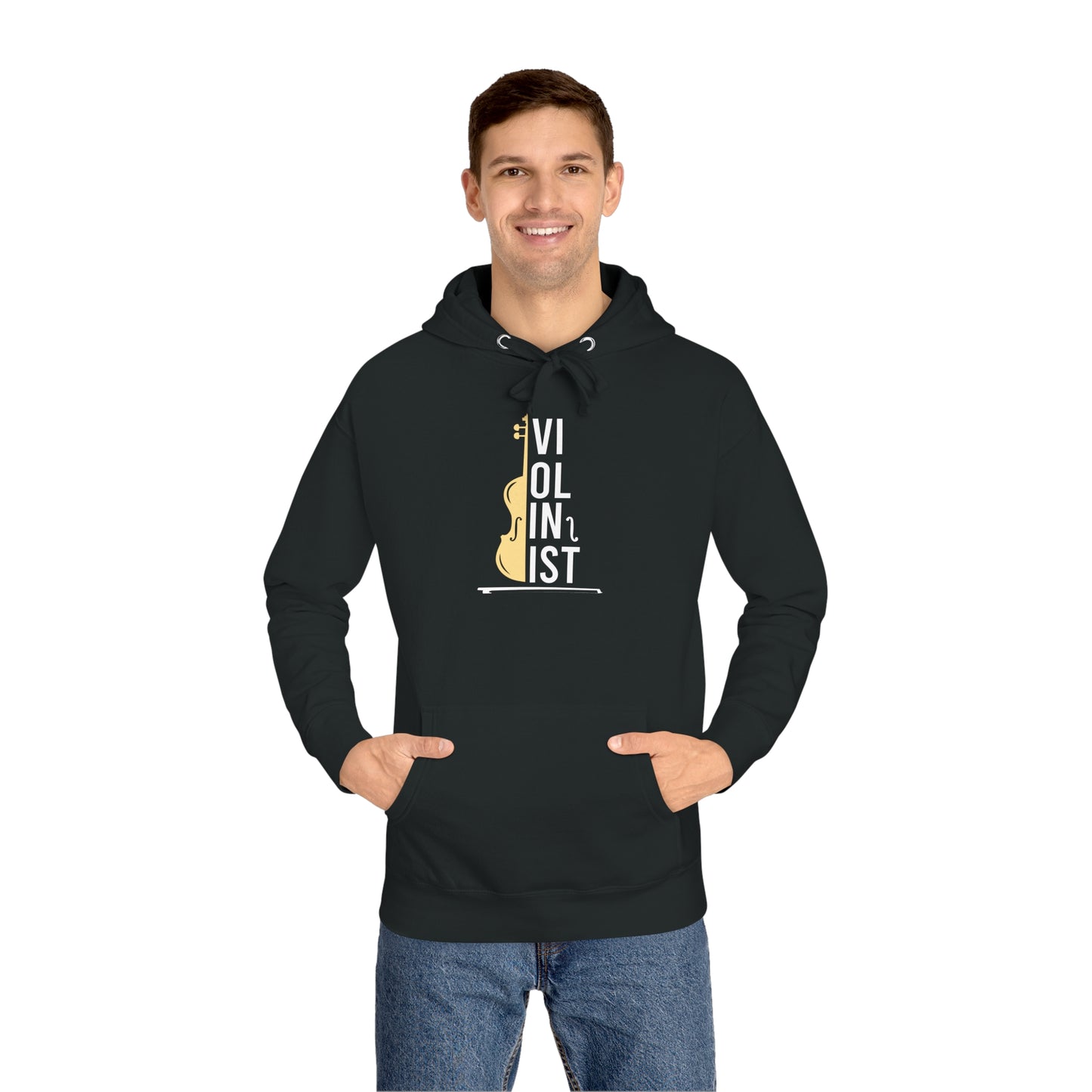 Violinist Unisex Fleece Hoodie, Fleece Hoodie Unisex, Comfortable Hooded Sweatshirt, Cozy Winter Wear, Gender-Inclusive Outerwear