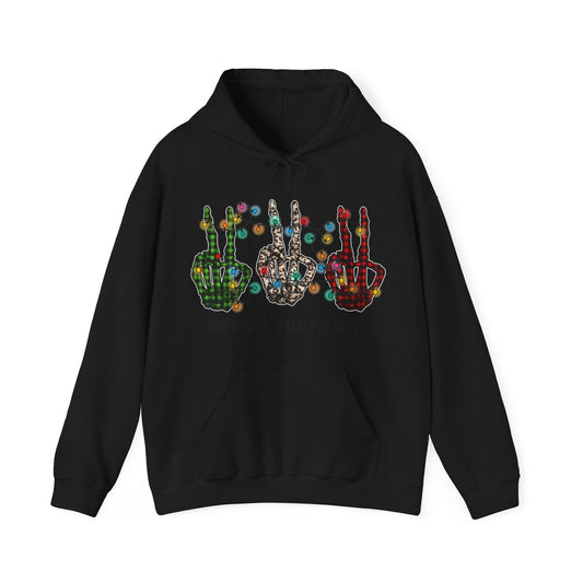 Peace and Holiday Lights Unisex Heavy Blend™ Hooded Sweatshirt