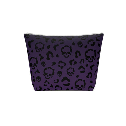 Cheetah Skulls in Purple Cotton Cosmetic Bag