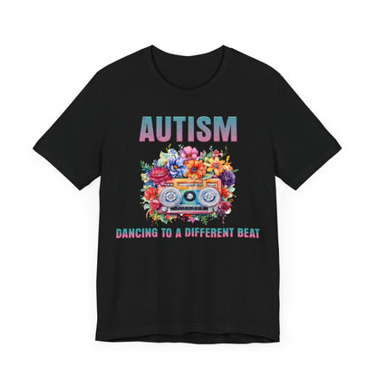 Autism: dancing to a different beat Unisex Jersey Short Sleeve Tee