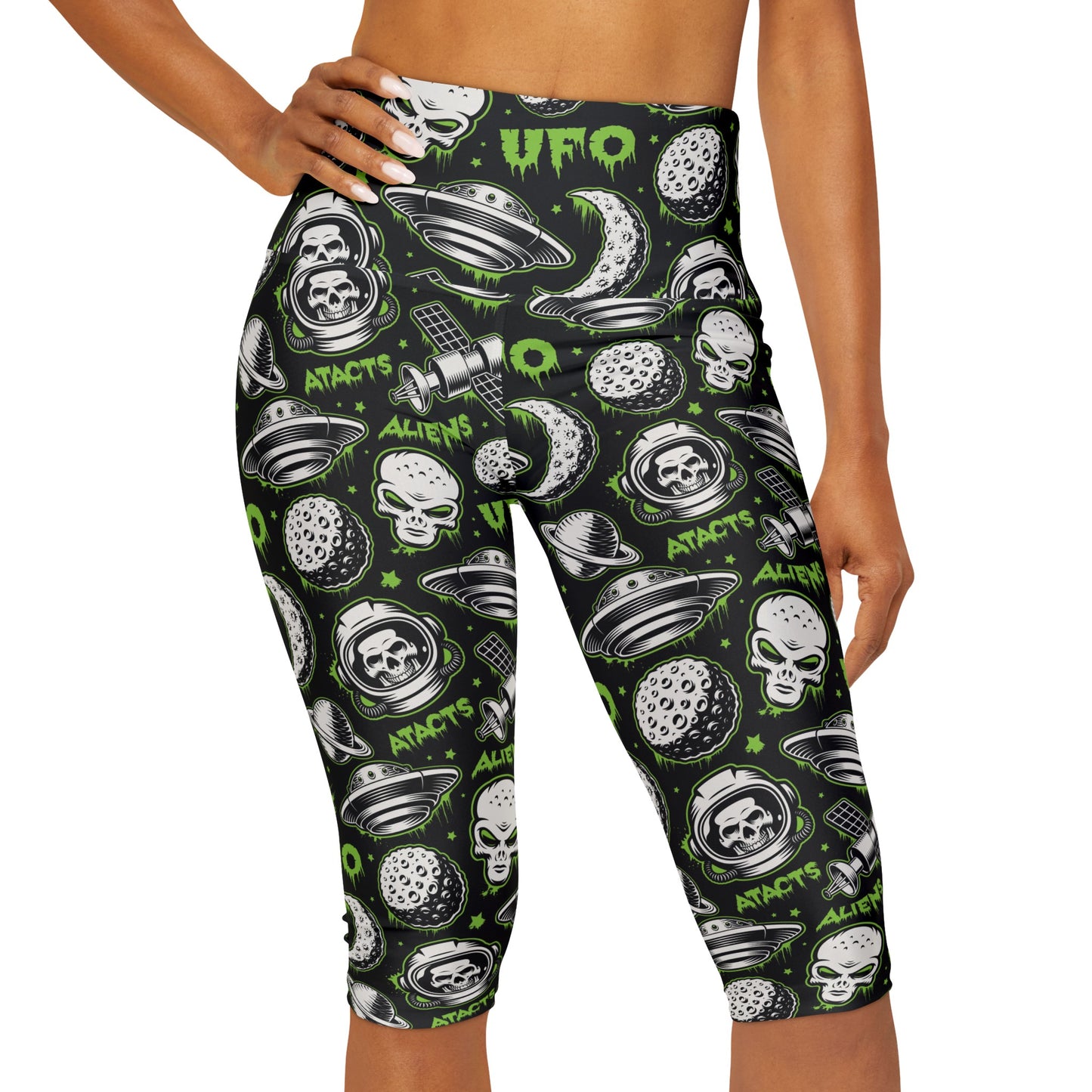 Aliens and UFO's Yoga Capri Leggings