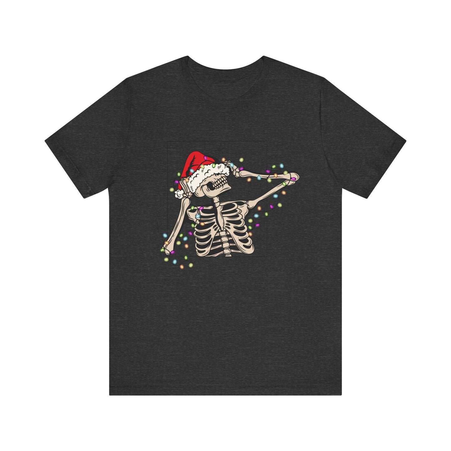 Christmas Lights Skeleton Unisex Jersey Short Sleeve Tee