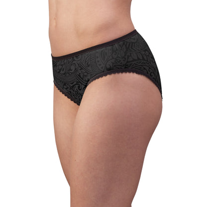 Polynesian Tribal in Black & Grey Women's Briefs