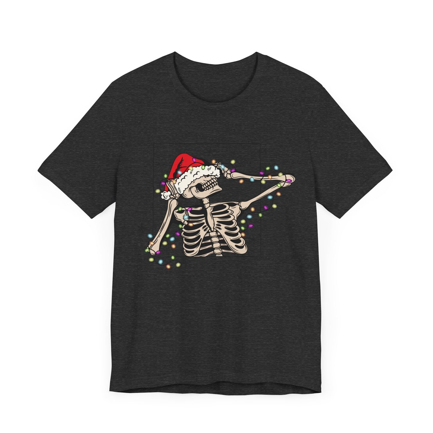 Christmas Lights Skeleton Unisex Jersey Short Sleeve Tee