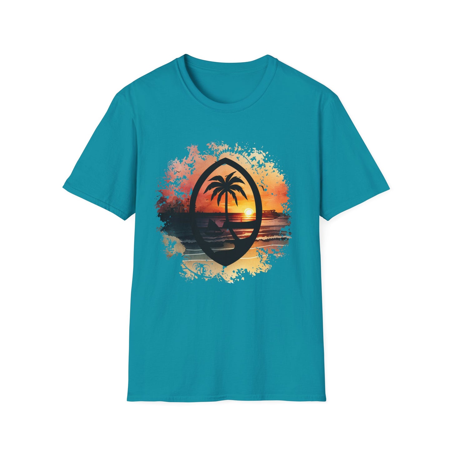 Guam Seal Sunset Unisex Softstyle T-Shirt