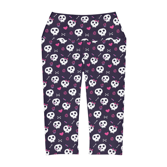 Purple Skull Yoga Capri Leggings