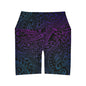 Polynesian Tribal in Jewel Tones Waisted Yoga Shorts