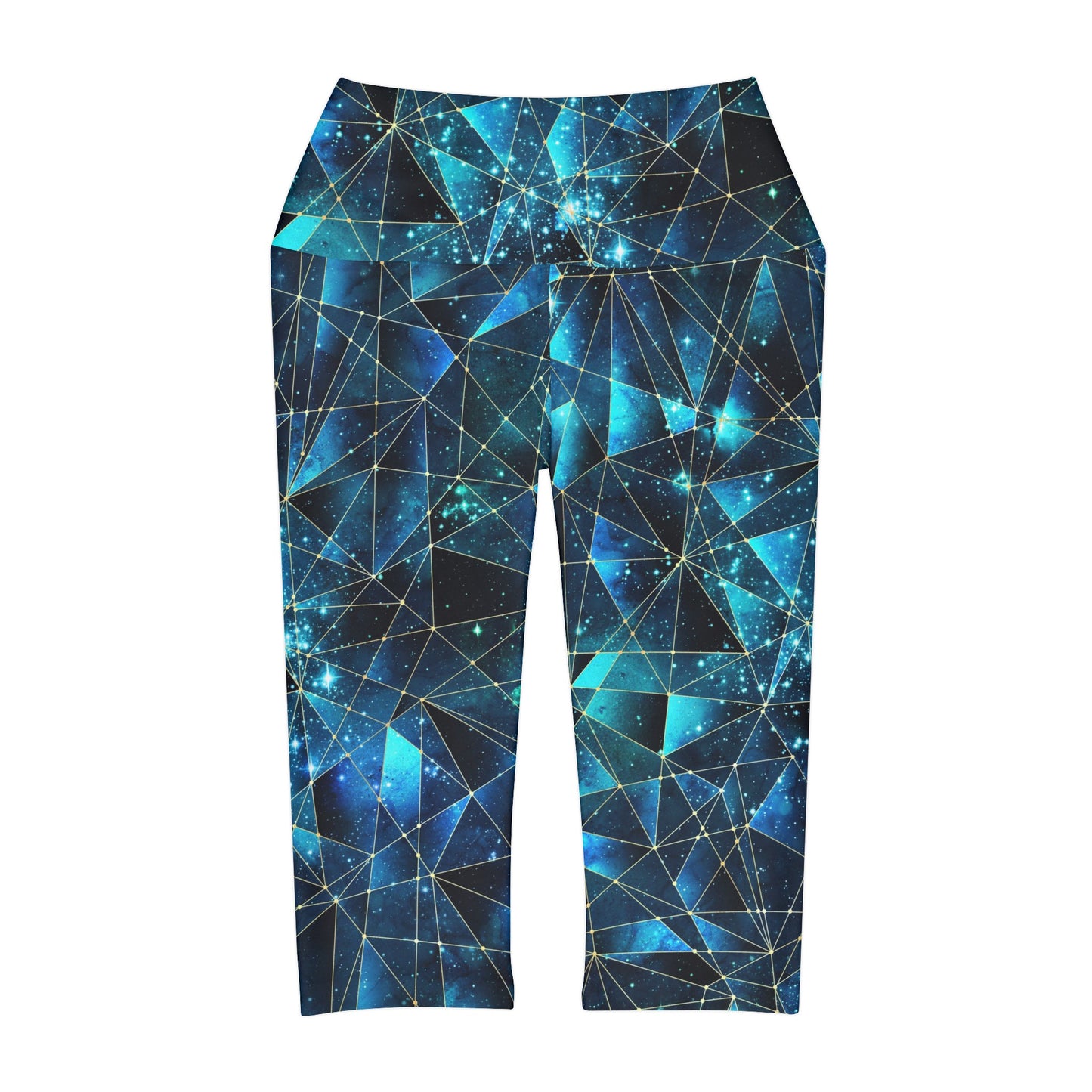 Turquoise Crystal Yoga Capri Leggings