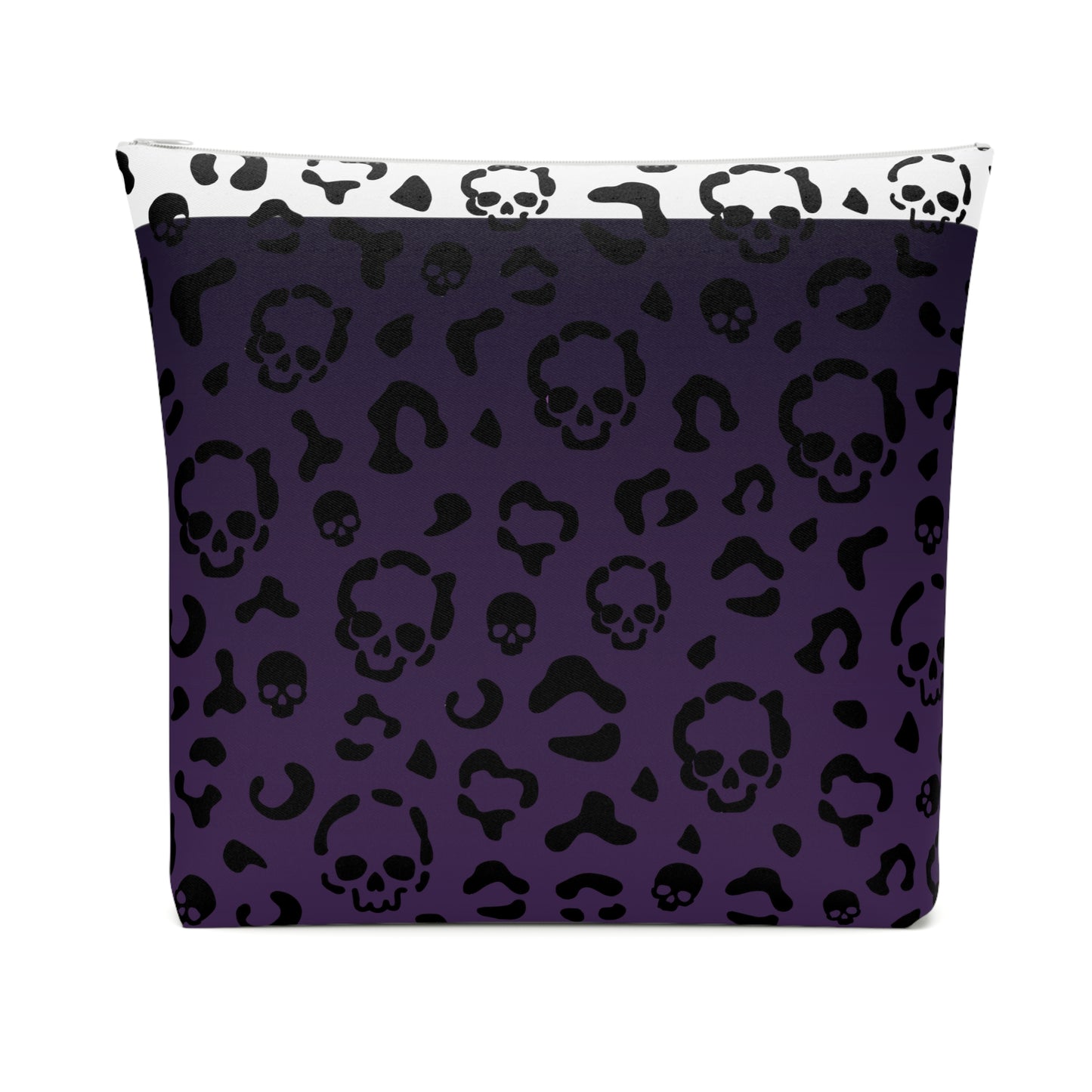 Cheetah Skulls in Purple Cotton Cosmetic Bag