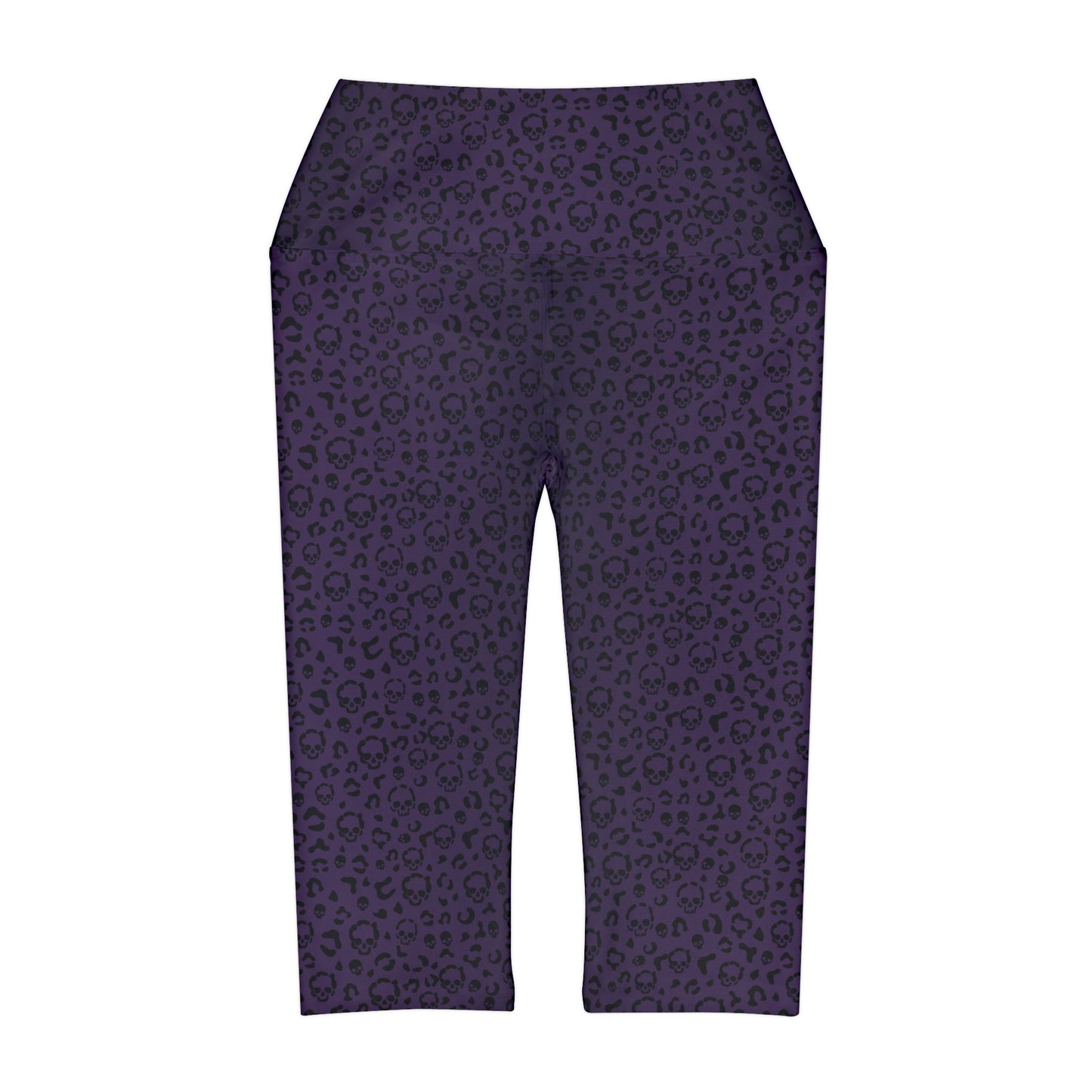 Polynesian Tribal in Purple Yoga Capri Leggings