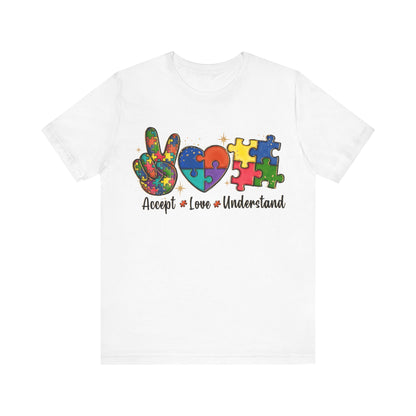 Accept, love, understand Unisex Jersey Short Sleeve Tee