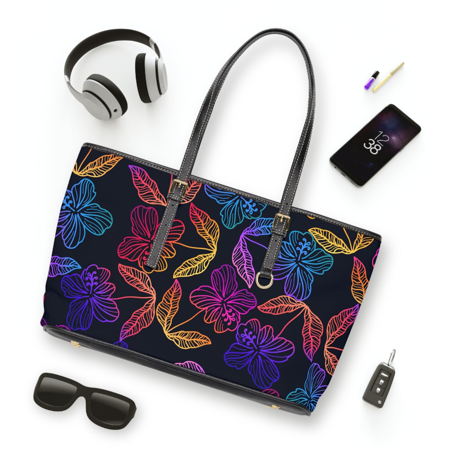 Rainbow Hibiscus Shoulder Bag