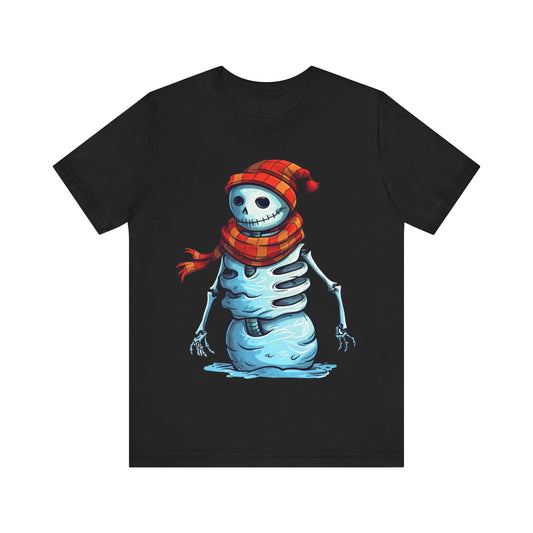 Christmas Skeleton Snowman Unisex Jersey Short Sleeve Tee