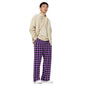 Buffalo Plaid in Purple and Black unisex wide-leg pants